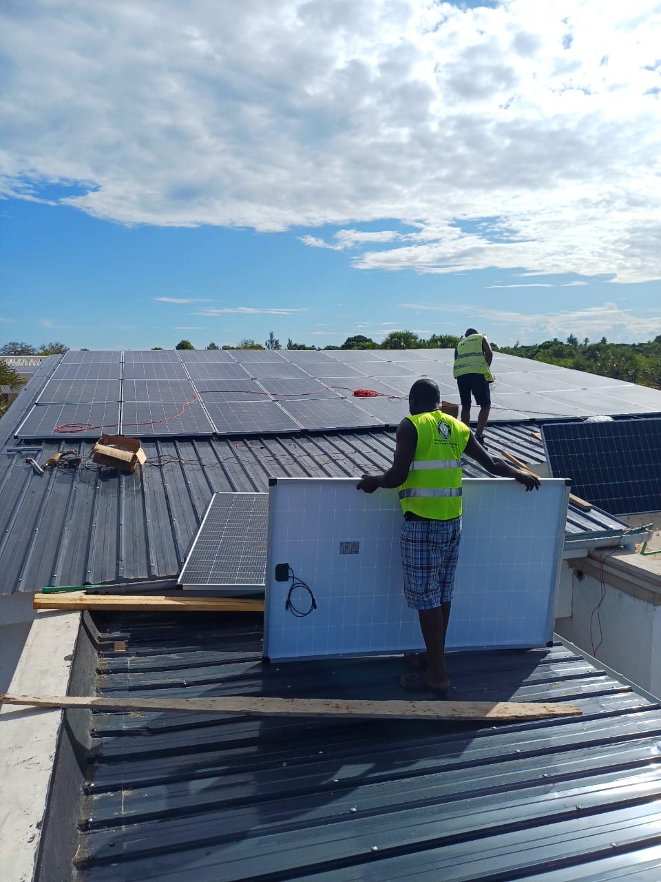 Off-grid solar farm installation